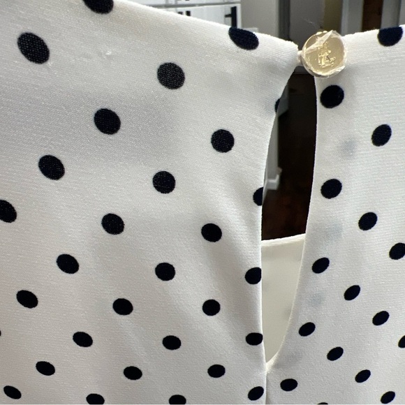 Lauren Ralph Lauren Polka-Dot Jersey Midi Dress Dark Navy 6 Preppy Old Money - Picture 8 of 11